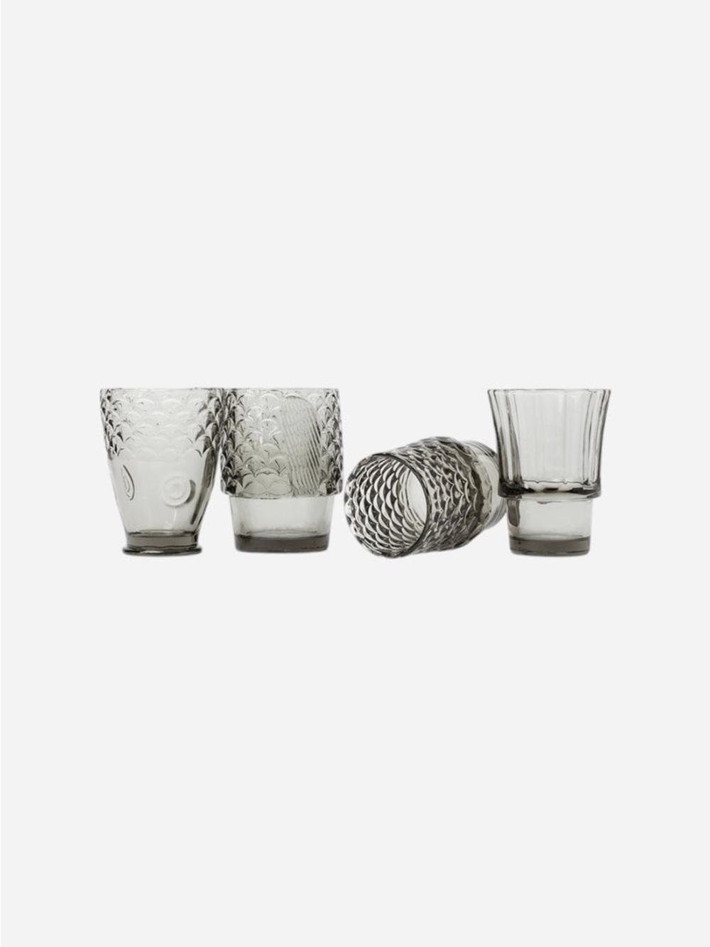Textured Fish-Shaped Tumbler Set in Smoky Gray-never used /orig. pkg. - Picture 3 of 5